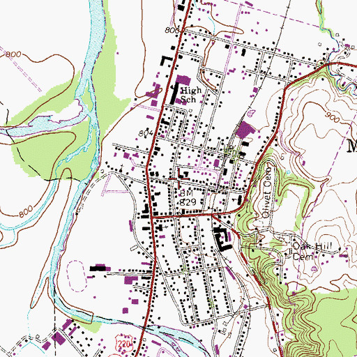 Topographic Map of Hardy County Courthouse, WV