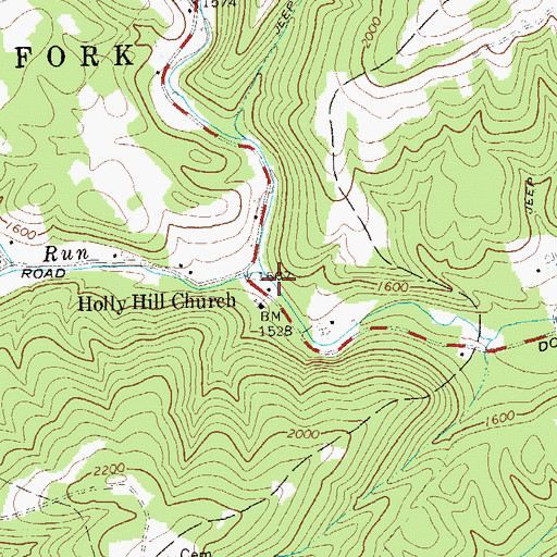 Topographic Map of Kimzies School (historical), WV
