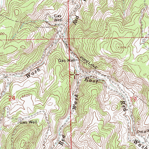 Topographic Map of Middle Red Wash, CO