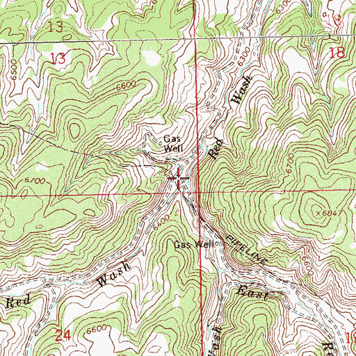 Topographic Map of West Red Wash, CO