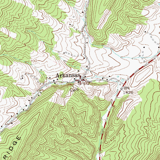 Topographic Map of Zion Lutheran Church, WV