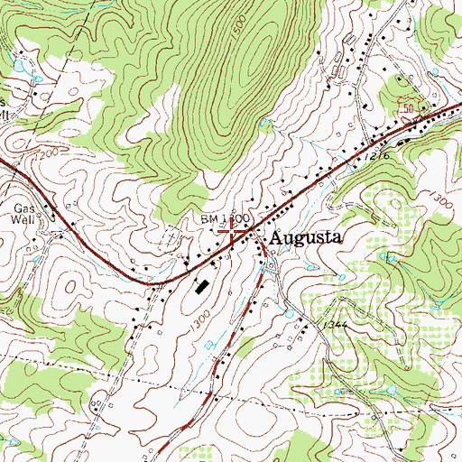 Topographic Map of Augusta Post Office, WV