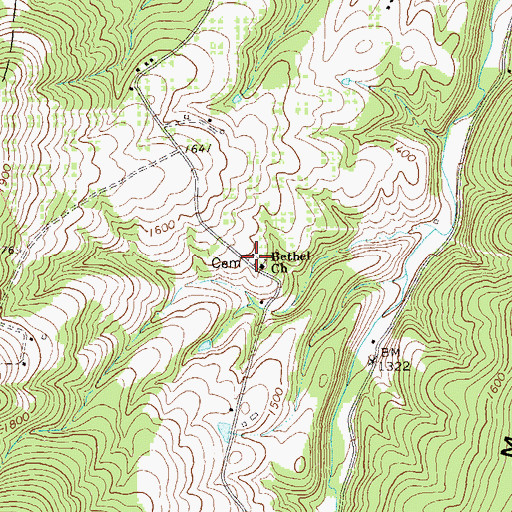 Topographic Map of Bethel Cemetery, WV
