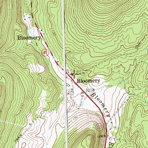 Topographic Map of Bloomery Presbyterian Church, WV