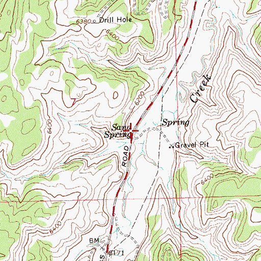 Topographic Map of Sand Spring, CO