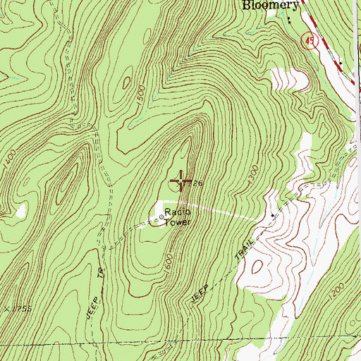 Topographic Map of Diamond Ridge, WV