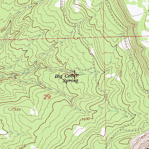 Topographic Map of Big Cedar Spring, CO