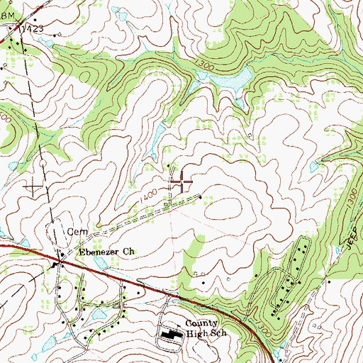 Topographic Map of Hampshire Memorial Hospital, WV