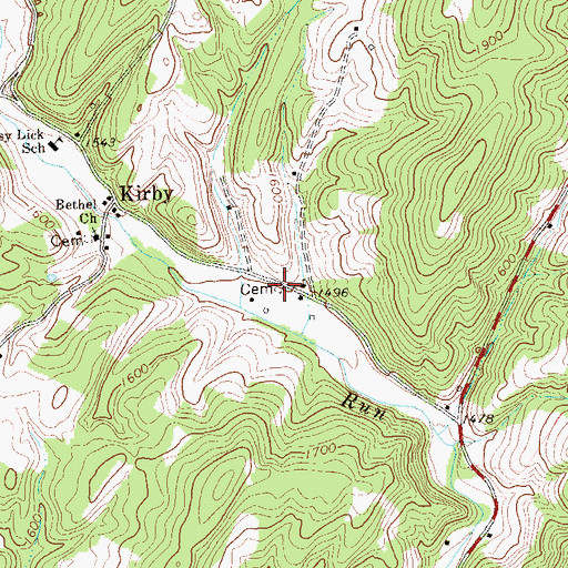Topographic Map of Heare Cemetery, WV