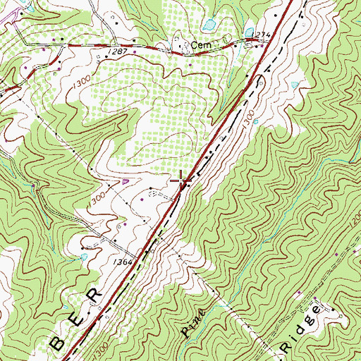 Topographic Map of High View Post Office, WV