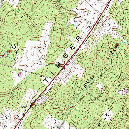 Topographic Map of Jericho (historical), WV