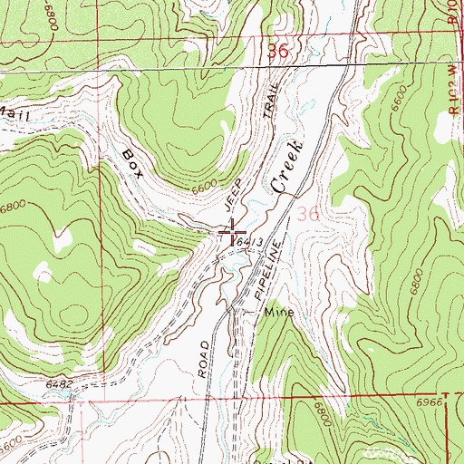 Topographic Map of Mail Box Draw, CO