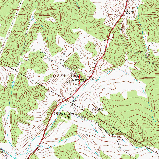 Topographic Map of Old Pine Cemetery, WV
