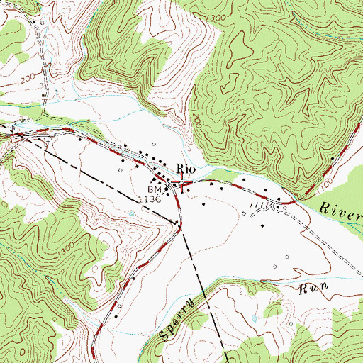 Topographic Map of Rio Elementary School (historical), WV