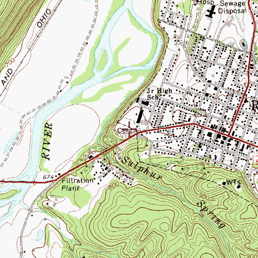 Topographic Map of Indian Mound Cemetery, WV