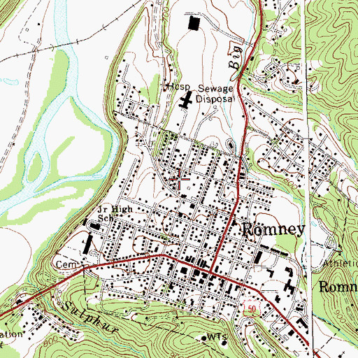 Topographic Map of Romney Church of the Nazarene, WV