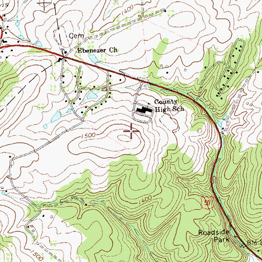 Topographic Map of Romney Middle School, WV