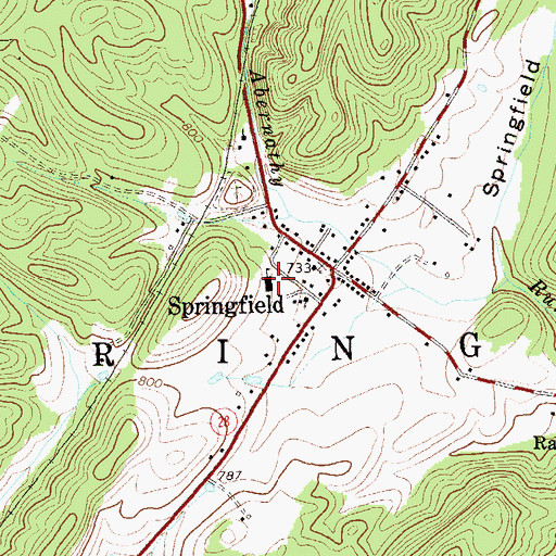 Topographic Map of Springfield - Green Spring Elementary School, WV