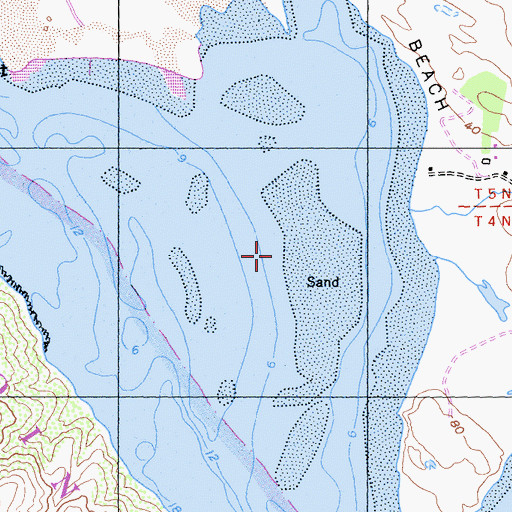 Topographic Map of Clam Island Bar, CA