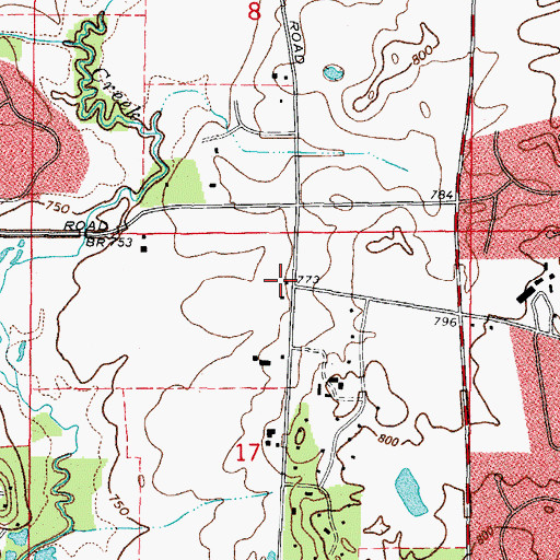 Topographic Map of Burr School (historical), IL