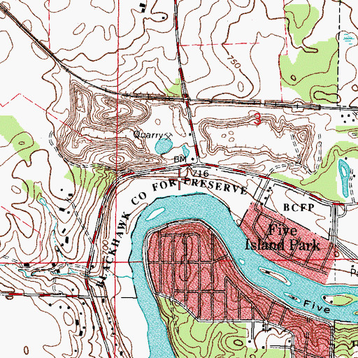 Topographic Map of Jon J. Duerr Forest Preserve, IL