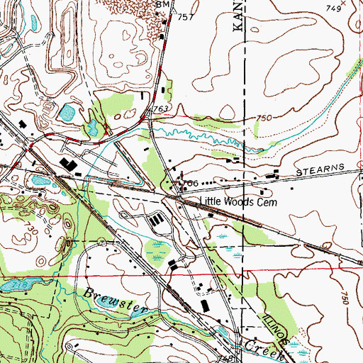 Topographic Map of Pierce School (historical), IL