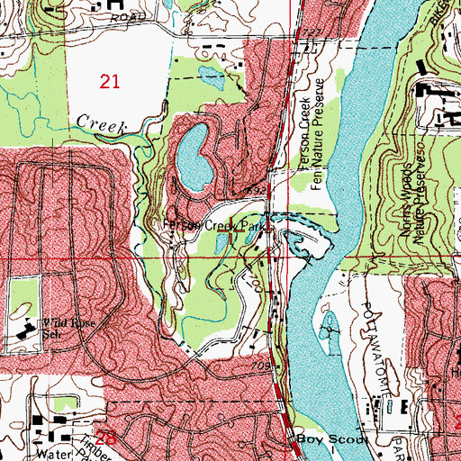 Topographic Map of Ferson Creek Park, IL