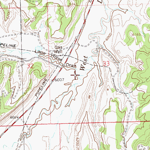 Topographic Map of Little Horse Draw, CO