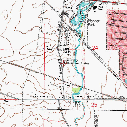 Topographic Map of Gateway Christian Center, IL