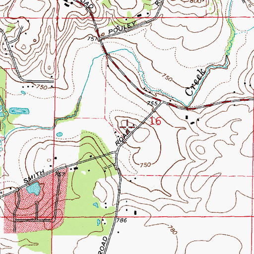 Topographic Map of Blackberry Center School (historical), IL