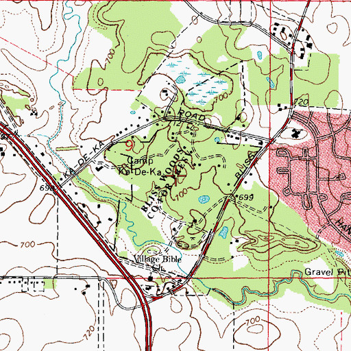 Topographic Map of Bliss Woods County Forest Preserve, IL