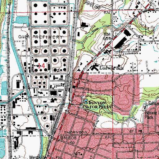 Topographic Map of School Number 92 (historical), IL