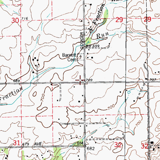 Topographic Map of Barnet School (historical), IL