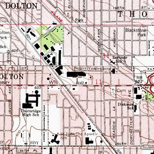 Topographic Map of Berger, IL