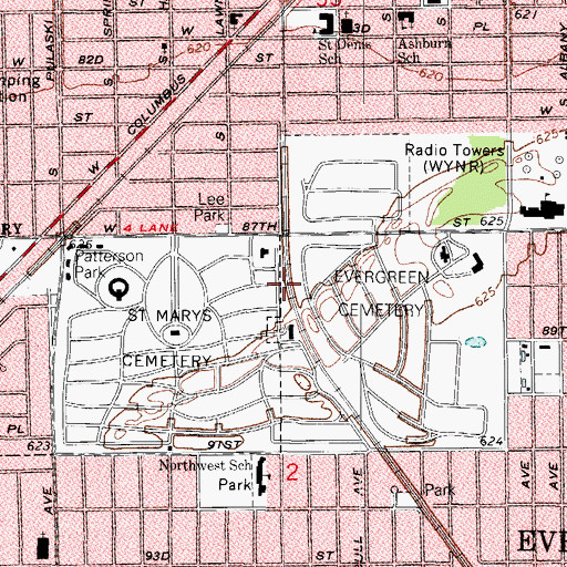 Topographic Map of Sainte Marie (historical), IL