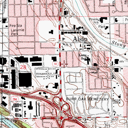 Topographic Map of Lanes Island, IL