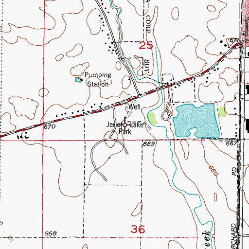 Topographic Map of Jericho Lake Park, IL