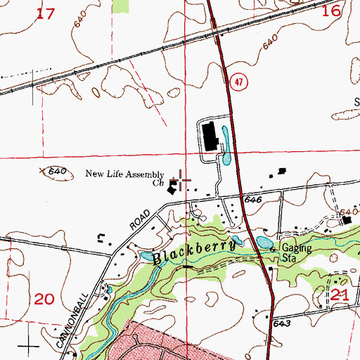 Topographic Map of New Life Assembly Church, IL