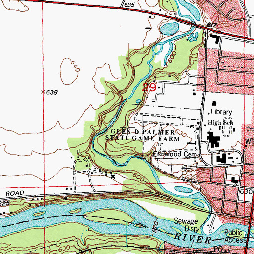 Topographic Map of Glen D Palmer State Game Farm, IL