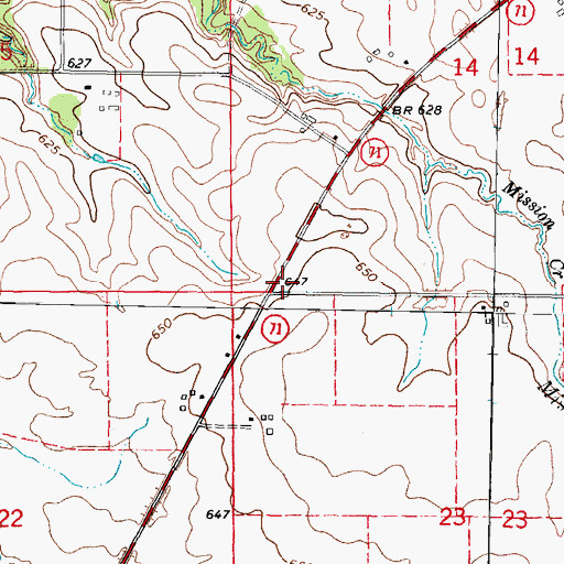 Topographic Map of Neff School (historical), IL