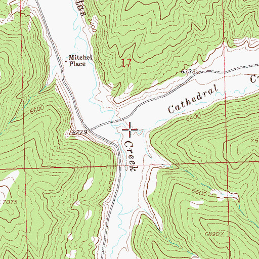 Topographic Map of Cathedral Creek, CO