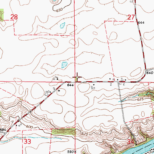 Topographic Map of Sly School (historical), IL