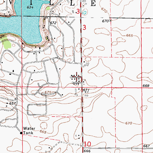 Topographic Map of Dreischmeir School (historical), IL