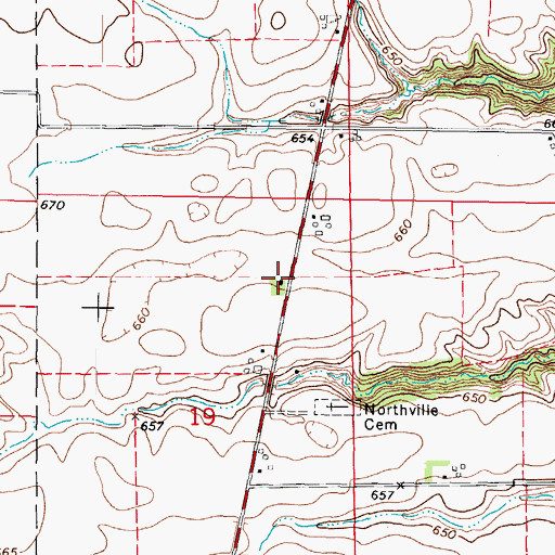 Topographic Map of Baker School (historical), IL