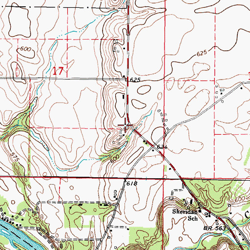 Topographic Map of Pooler School (historical), IL