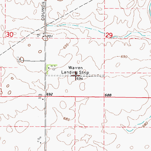Topographic Map of Warren Landing Strip (historical), IL