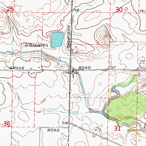 Topographic Map of Brookside School (historical), IL