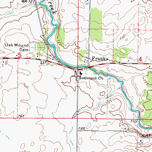 Topographic Map of Somonauk School (historical), IL