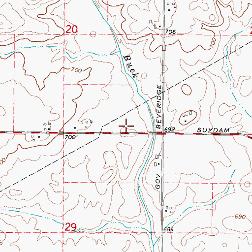 Topographic Map of Hays School (historical), IL