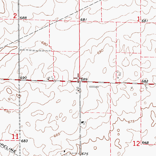 Topographic Map of Campbell School (historical), IL